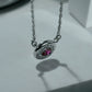 One-of-One 92.5 Silver Round Simulant Ruby Pendant