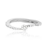 925 Silver Floral Cluster Adjustable Ring