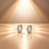925 Silver Moissanite Huggie Hoop Earrings