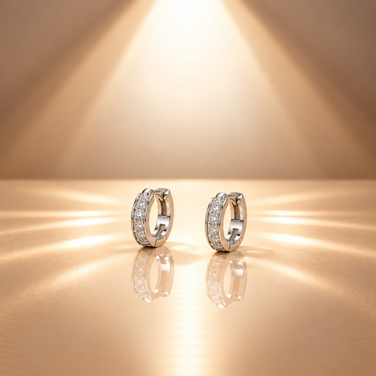 925 Silver Moissanite Huggie Hoop Earrings