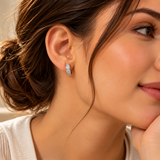 925 Silver Moissanite Huggie Hoop Earrings