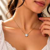 925 Silver Solitaire Moissanite Pendant Chain