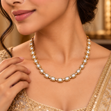 925 Silver Moissanite Polki Necklace for Women