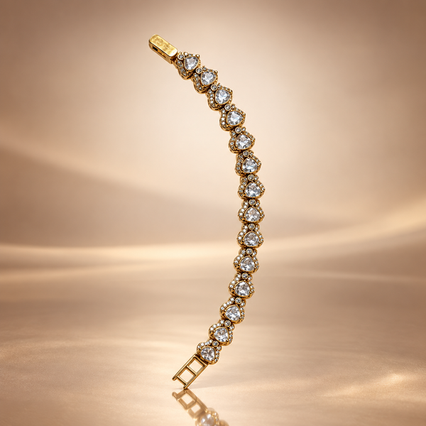 925 Silver Moissanite Polki Pear Shape Bracelet