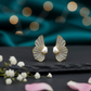 Pearl Wing Petal Enamel Stud Earrings