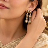 925 Silver Gold Plated Moissanite Dangler Earrings