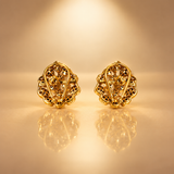 925 Silver Moissanite Polki Stud Earrings