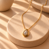 925 Sterling Silver Teardrop Pendant Chain