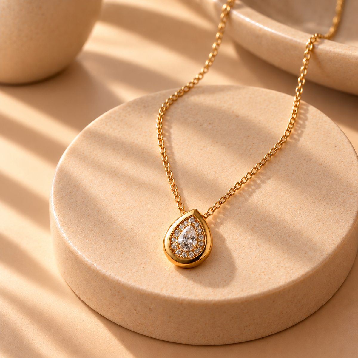 925 Sterling Silver Teardrop Pendant Chain