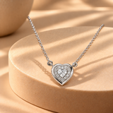 925 Silver Heart Moissanite Pendant Chain