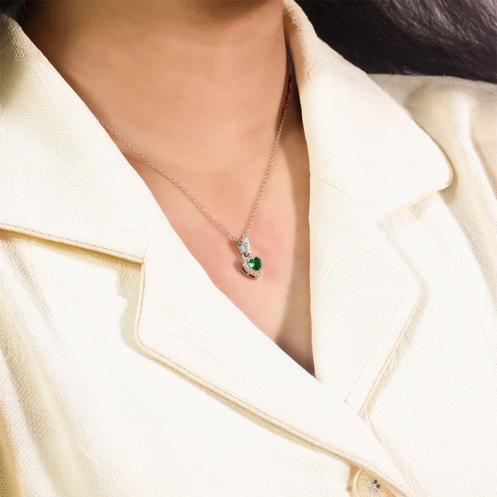 Emerald Amour Pendant Silver