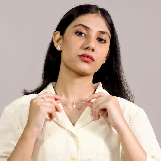 Lustre Shine Silver Pendant Set