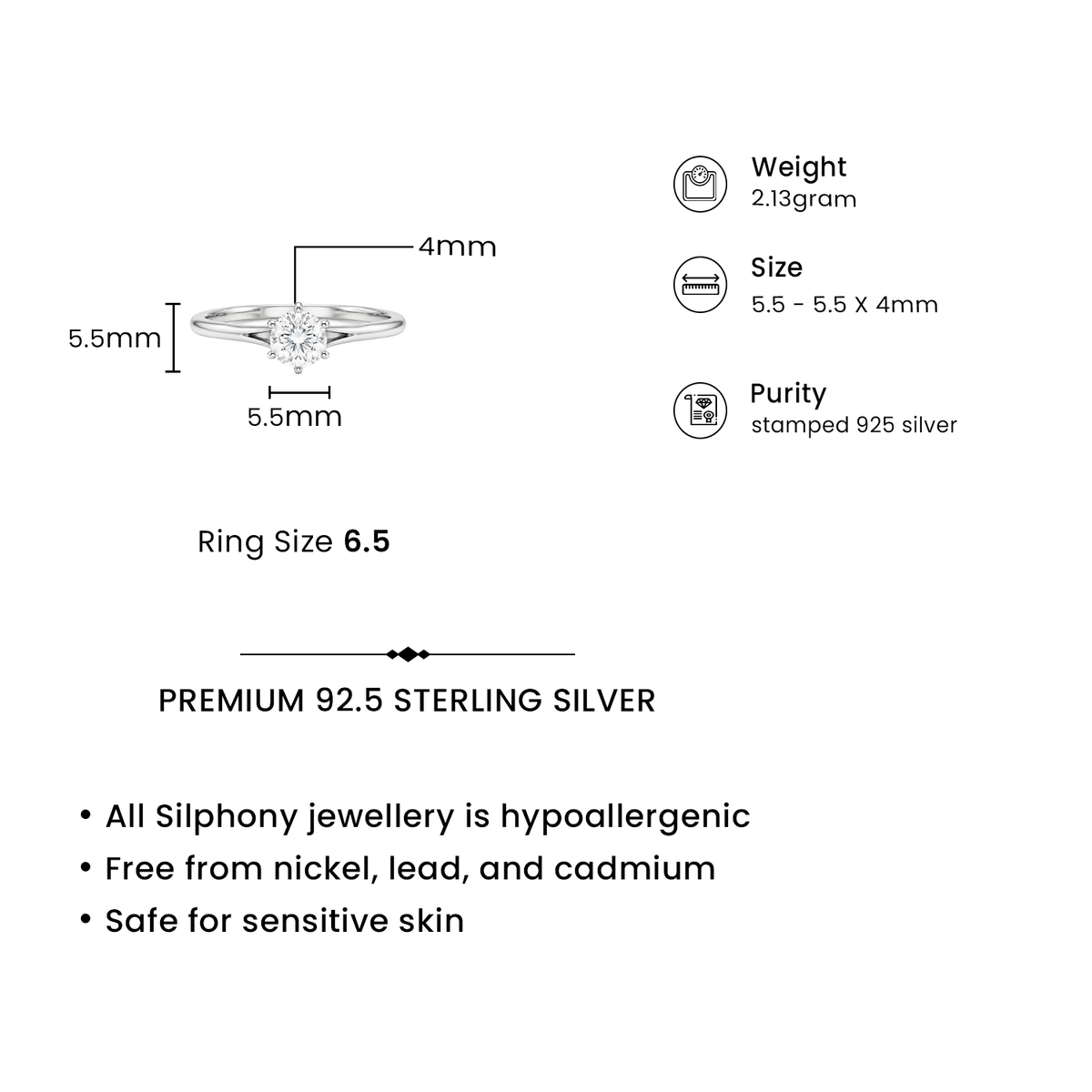 0.80ct Round Cut Lab-Grown Diamond Solitaire Everyday Ring