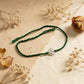 Handmade Leaf Clover Silver 925 Hallmarked Green Thread Rakhi