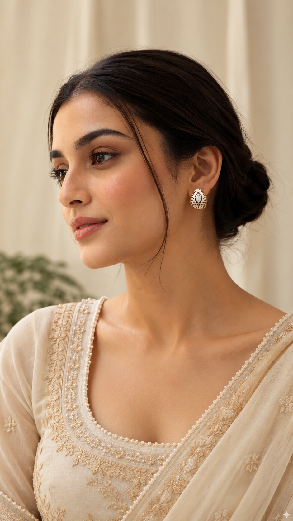 925 Sterling Silver Floral Leaf Stud Earrings for Women