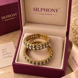 925 Silver Moissanite Polki Gold Plated Bangle Set