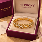 925 Silver Gold Plated Polki Bracelet