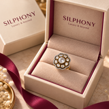 925 Sterling Silver Moissanite Polki Floral Ring