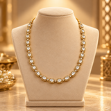 925 Silver Moissanite Polki Necklace for Women