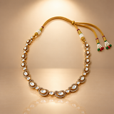 925 Sterling Silver Moissanite Polki Necklace