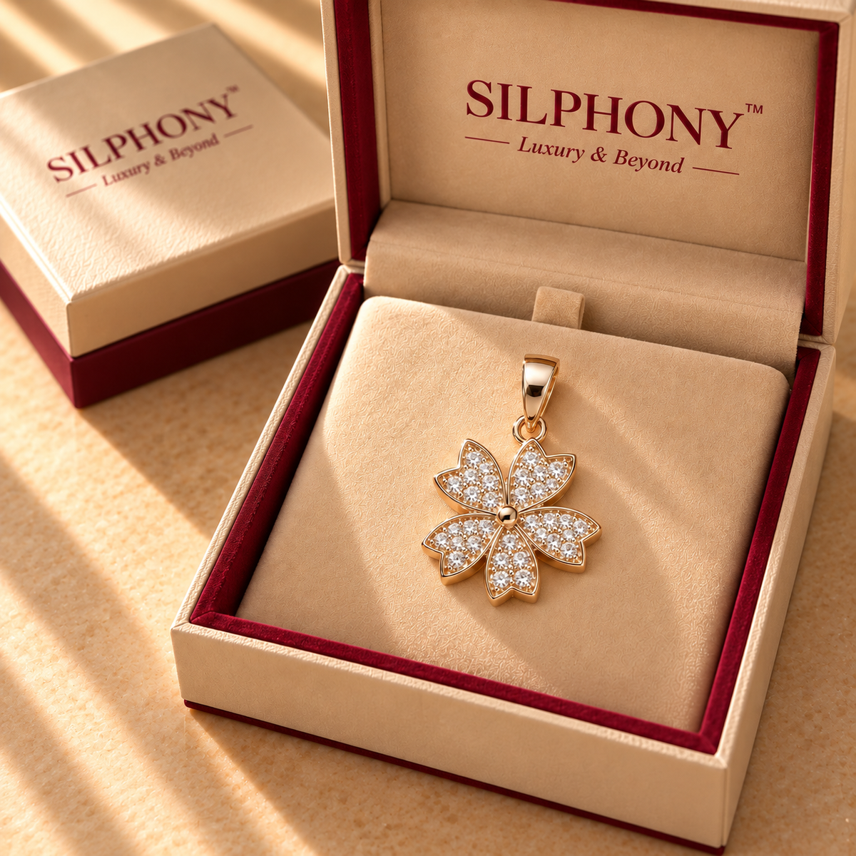 925 Sterling Silver Moissanite Flower Pendant for Women