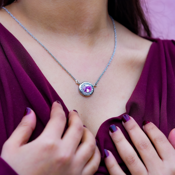 One-of-One 92.5 Silver Pink Blush Pendant Necklace