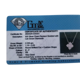 1.19ct Lab-Grown Diamond 925 Silver Pendant Floral Necklace