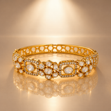 925 Silver Gold Plated Polki Bracelet