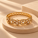 925 Silver Gold Plated Polki Bracelet