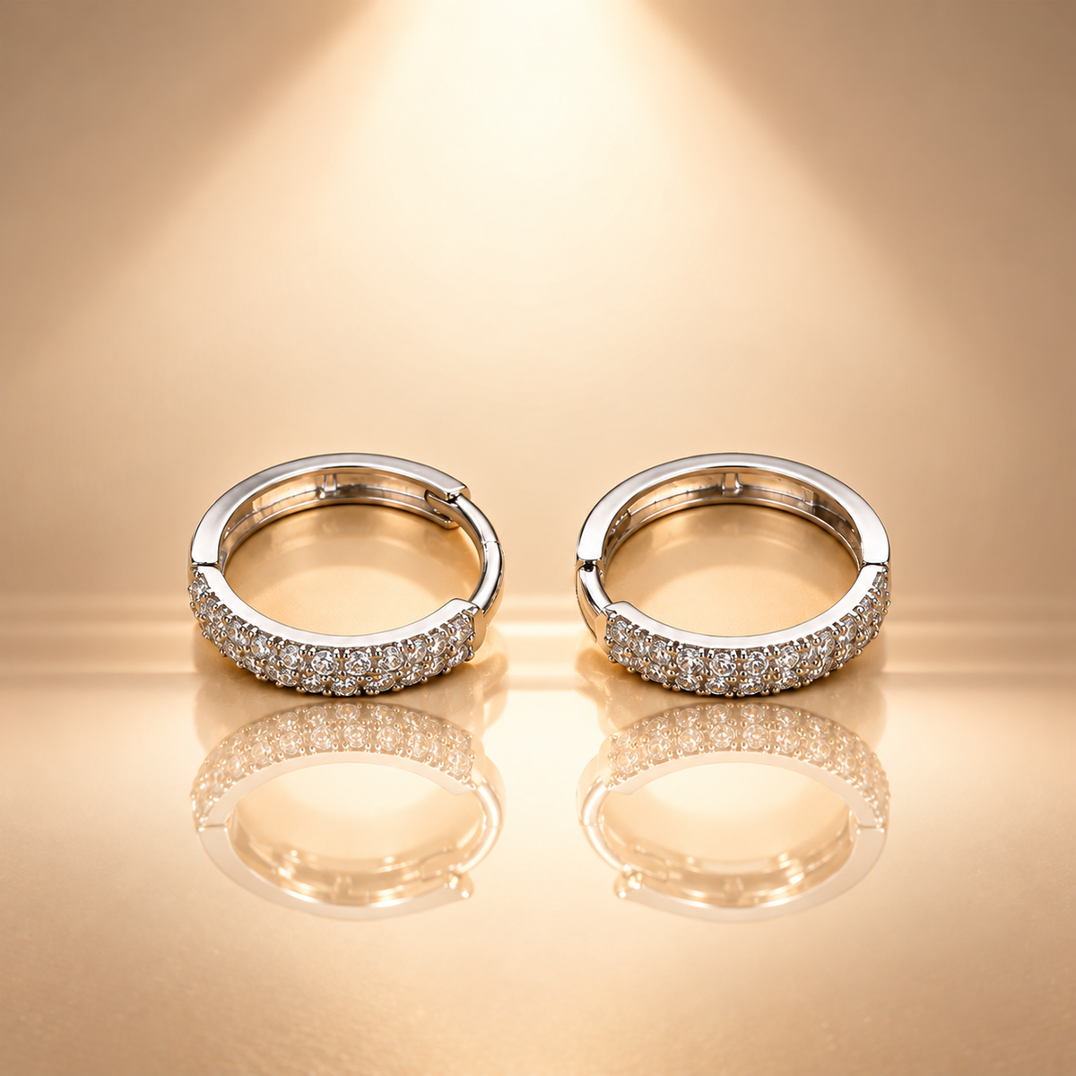 925 Silver Moissanite Huggie Hoop Earrings
