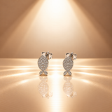925 Silver Moissanite Fish Stud Earrings For Women