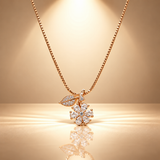 925 Sterling Silver Floral Moissanite Pendant Chain