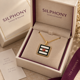 Shiva Tripundra Gold Plated Moissanite Enamel Pendant Spiritual Jewelry