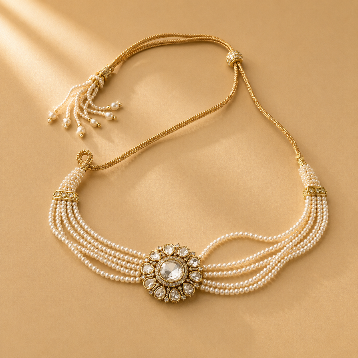925 Sterling Silver Polki Pearl Pendant Necklace for Women