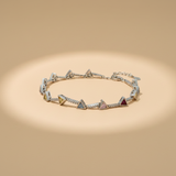 925 Sterling Silver Multicolor Triangle Bracelet
