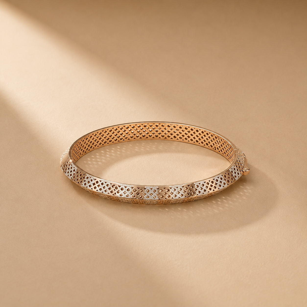 Rose Gold 925 Sterling Silver Geometric Openwork Bracelet
