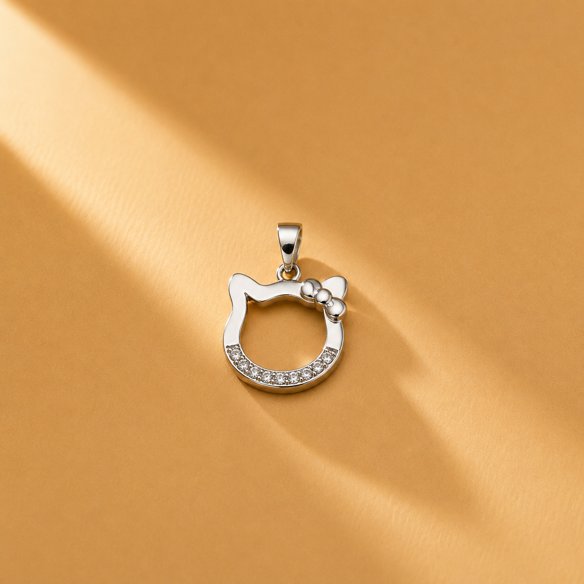 925 Sterling Silver Moissanite Kitty Inspired Pendant