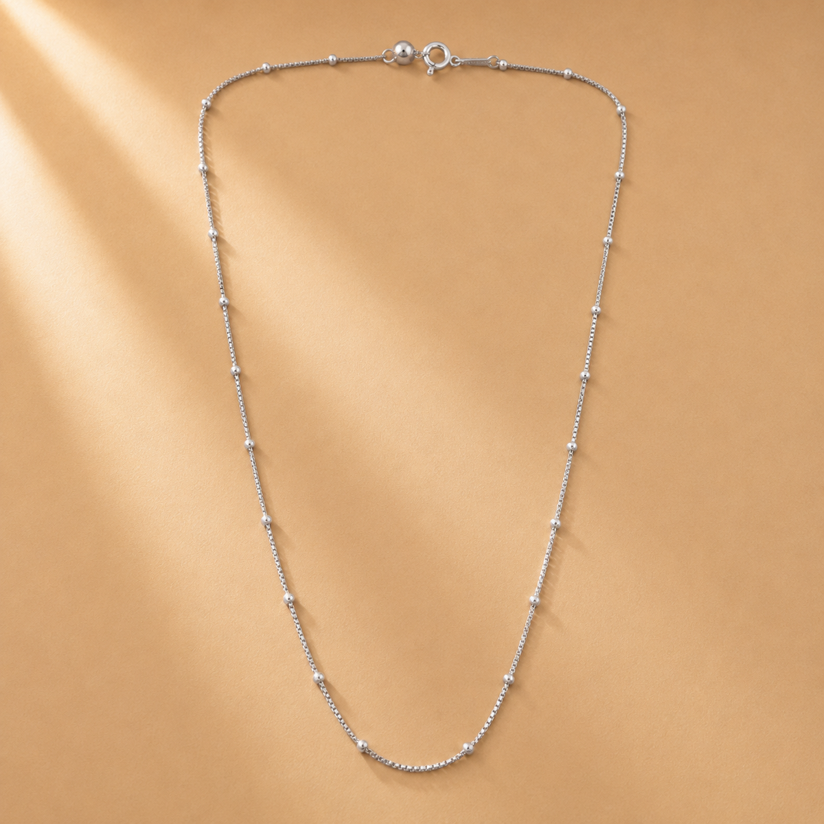 18 Inch 925 Sterling Silver Beaded Chain
