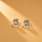 Reindeer 925 Sterling Silver with Moissanite Cute Animal Inspired Stud Earrings,