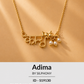 Floral 925 Sterling Silver Devanagari Script Pendant Necklace with Pearl Dangles |16 Inch Silver Chain