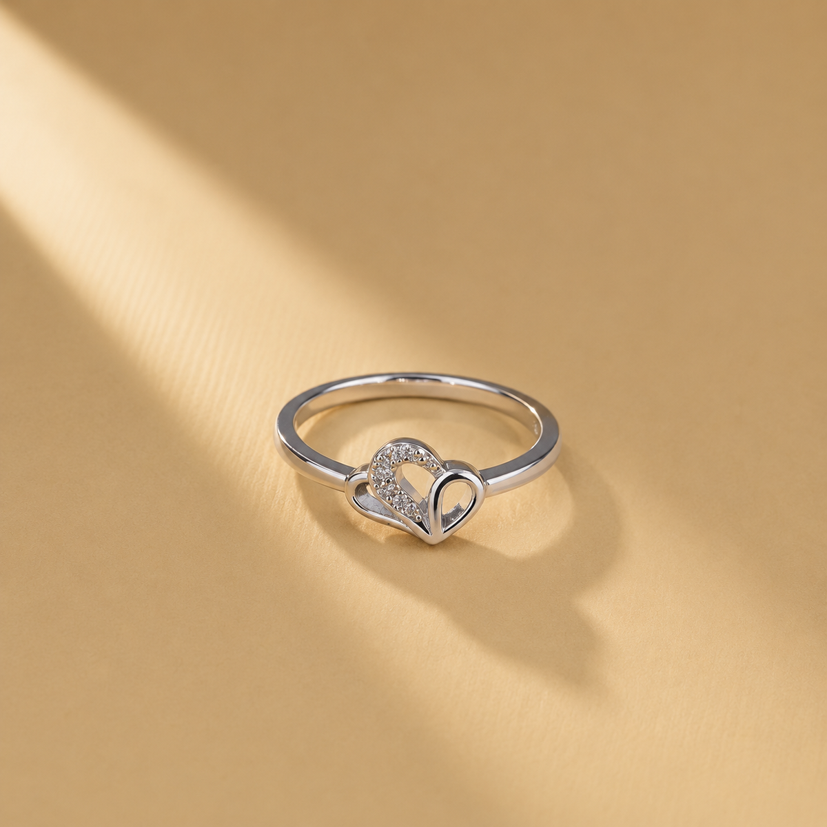 925 Sterling Silver with Moissanite Elegant Love Knot Ring