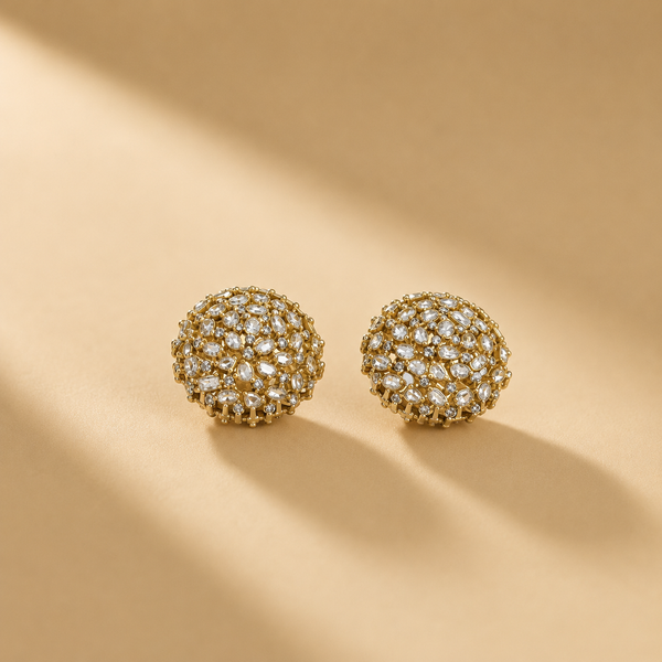 925 Sterling Silver Polki & Moissanite Designer Statement Earrings