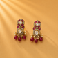 925 Sterling Silver Red Ruby Moissanite Earrings