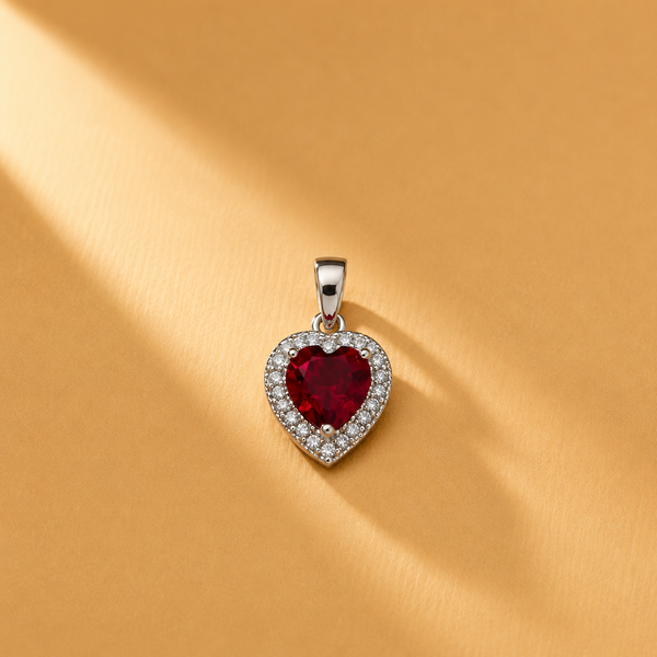 925 Sterling Silver Heart With Moissanite Elegant Chain Pendant for Women
