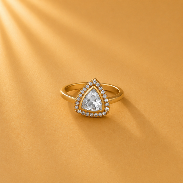925 Sterling Silver Pear-Shaped Moissanite Polki Ring
