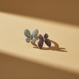 925 Sterling Silver Butterfly-Inspired Ruby  Ring