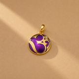 Om Charm Gold Plated Purple Enamel Pendant Chain Is Not Included