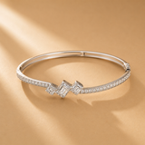 925 Silver Designer with Emerald-Cut Stone Detailing Bracelet