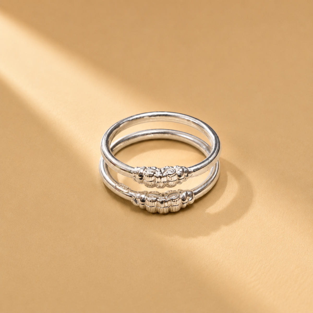 925 Sterling Silver Child Nazariya Double Kada