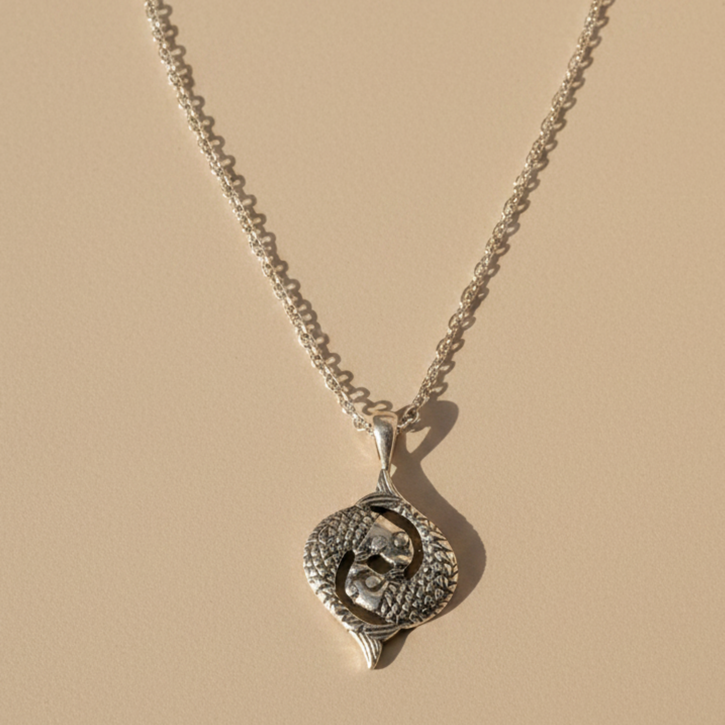925 Sterling Silver Abstract Spiral  Pendant Necklace | 18 Inch Silver Chain | Hallmarked Jewellery